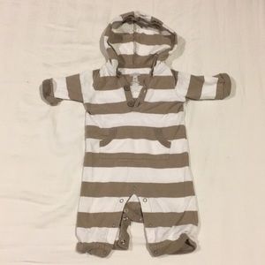 Brown and white striped outfit
